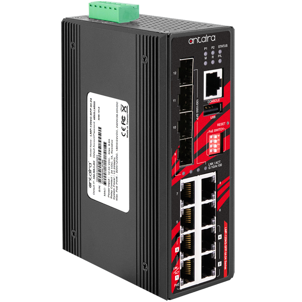 Antaira LMP-1204G-SFP-bt-24